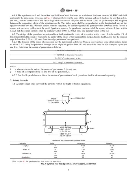 e604 dynamic tear testing